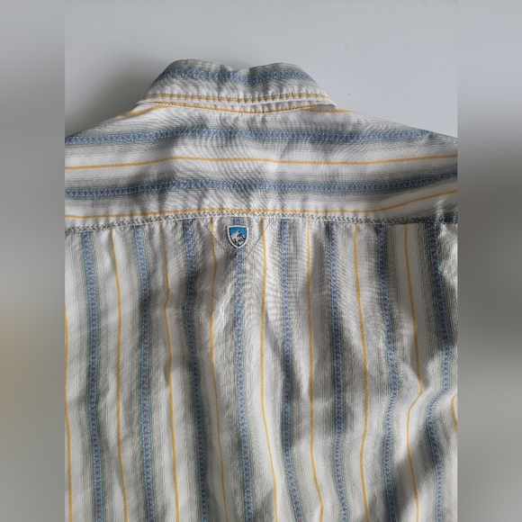 Kuhl Vertical Stripe Button Down Short Sleeve Shirt Size M - Picture 5 of 10